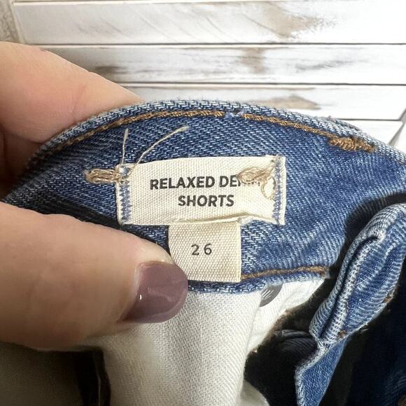 MADEWELL Women's Relaxed Denim Jean Shorts Rosemount Wash Destroyed Hem Size 26 - Picture 8 of 12